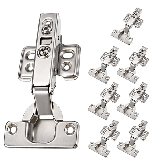 7 Pack 1/2" Overlay Soft Close Kitchen Cabinet Hinges, 105 Degree Stainless Steel Concealed Cupboard Hinges for Face Frame Doors