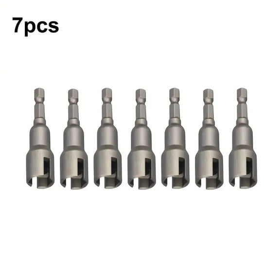 DEXIMRO 7 Pcs Slotted Butterfly Bolt Socket Wrench Hexagonal Shank Bit Black Hexagonal Shank Butterfly Hole Socket Length 66MM/2.6 Inch for Panel Nut Screw Eye Hook Bolt