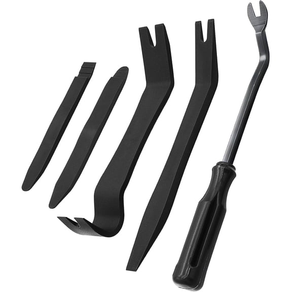 DEXIMRO Auto Trim Removal Tool Kit - 5 Pcs Car Trim Removal Tool Set for Dash, Door Panel and Clip Remover - Scratch-Resist Nylon for Interior Car Trims Work - Panel Prying Tools Included - Black