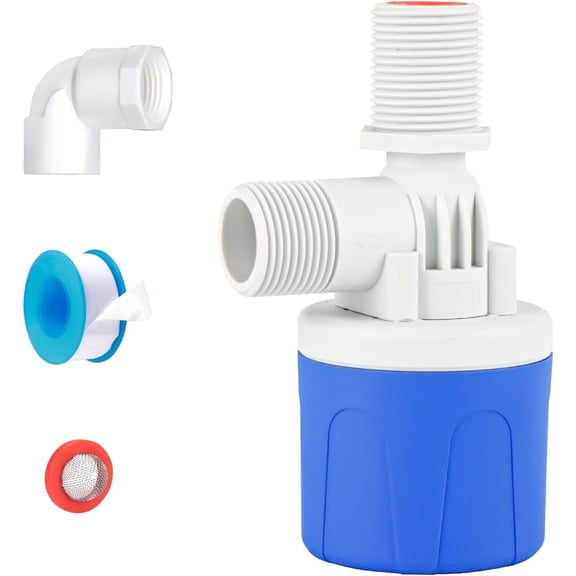 DEXIMRO Automatic Water Level Control Valve,Mini Water Float Valve,Fully Automatic Water Level Controller for Water Tank,Auto Fill Shut Off Water Float Valve for Pool (1/2" Upper Water Intake)