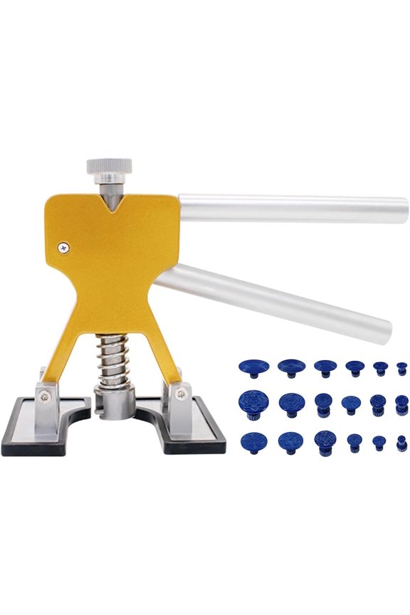 Dent Puller Kit, Professional Car Paintless Dent Removal Kit with Golden Lifter, Bridge Puller, Suction Cup for Repairs 96% of Car Dents, Dent Puller Tools for Car Hail Damage