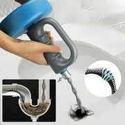 DEXIMRO Drain Auger, Clog Remover with Drill Adapter, 10 Feet Flexible Plumbing Snake Use Manually or Powered for Kitchen, Bathrom and Shower Sink, Comes with Gloves (Blue)