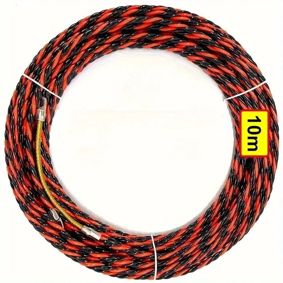 DEXIMRO Electrical Wire Threader Flat Head Electrician Threading Device Manual Cable Guide Puller Cable Ties for Telecommunications Electrical Wall Floor Conduits Plastic Steel (10M 32Ft)