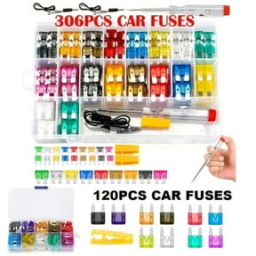 DEXIMRO Fuse Block, 120pcs Fuse Box Holder with Led Indicator Waterproof Cover, Circuits Panel with Negative Bus for 12V/24V Automotive Car Truck Boat Marine Rv Trailer