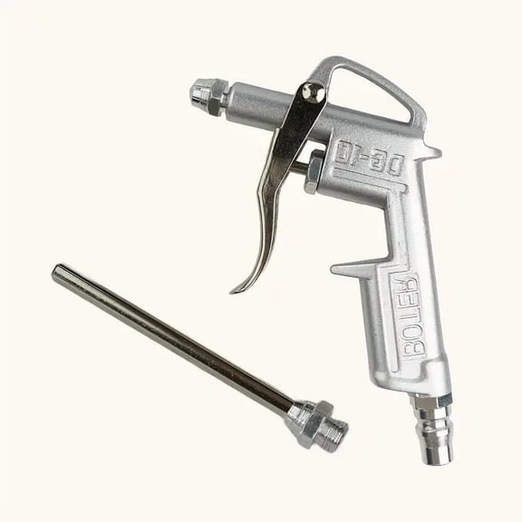 DEXIMRO Industrial Air Blow Gun with Brass Adjustable Air Flow Nozzle and 1 Steel Air flow Extension, Pneumatic Air Compressor Accessory Tool Dust Cleaning Air Blower Gun-1 Pack