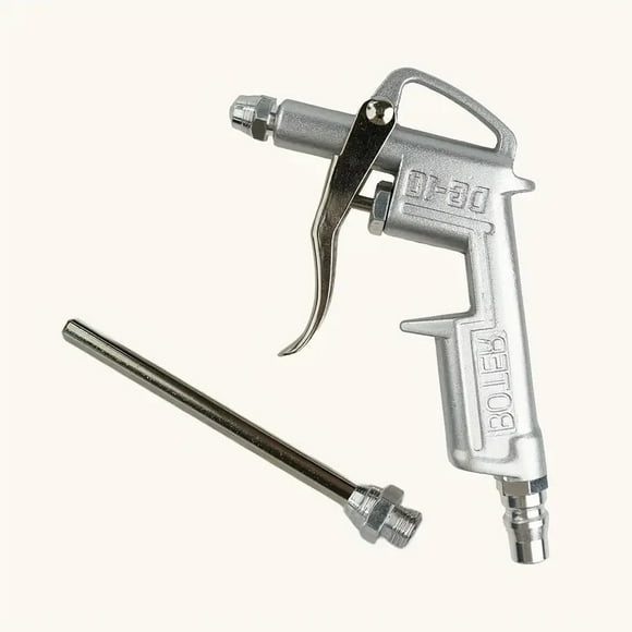 DEXIMRO Industrial Air Blow Gun with Brass Adjustable Air Flow Nozzle and 1 Steel Air flow Extension, Pneumatic Air Compressor Accessory Tool Dust Cleaning Air Blower Gun-1 Pack