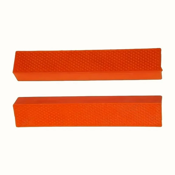 DEXIMRO Magnetic Vise Jaws 6 Inch Magnet Flat Slot Soft Nylon Bench Vise Jaw Pad Cover Multi-Purpose Protector for Woodworking Jewelry Making Pipe, Orange PP Material