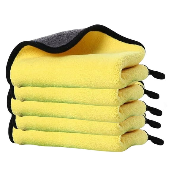 DEXIMRO Microfiber Towels for Cars (Pack of 5) - Wash Rags with High GSM, Highly Absorbent, Soft & Lint-Free - Cleaning Rags Cloths for Car Wash Detailing Drying & Home Cleaning Supplies