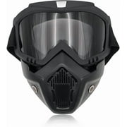 DEXIMRO Motorcycle Goggles, Windproof Dirt Bike Helmet Riding Goggles with Removable Face Mask, Motorcycle Accessories (Gray)