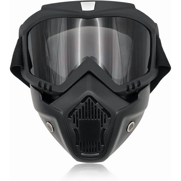 DEXIMRO Motorcycle Goggles, Windproof Dirt Bike Helmet Riding Goggles with Removable Face Mask, Motorcycle Accessories (Gray)