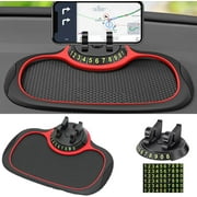 DEXIMRO Multifunction Car Anti-Slip Mat Auto Phone Holder, Auto Non-slip Car Mats for Phone Holders, Car Dash Mat Anti Slip Rug Dashboard Cell Phone Holder, Phone Grip Phone Mount for Car (Red)