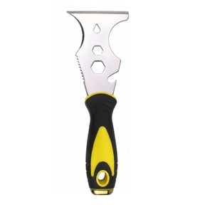 DEXIMRO Putty Knife, Paint Scraper 15 in 1 Putty Knife Multi Use Painters Tool, Taping Knife, Paint Scraper Tool for Wood, Metal Scraper with Hammer End, Razor Blade Scraper, Spackle Tool (1pc)