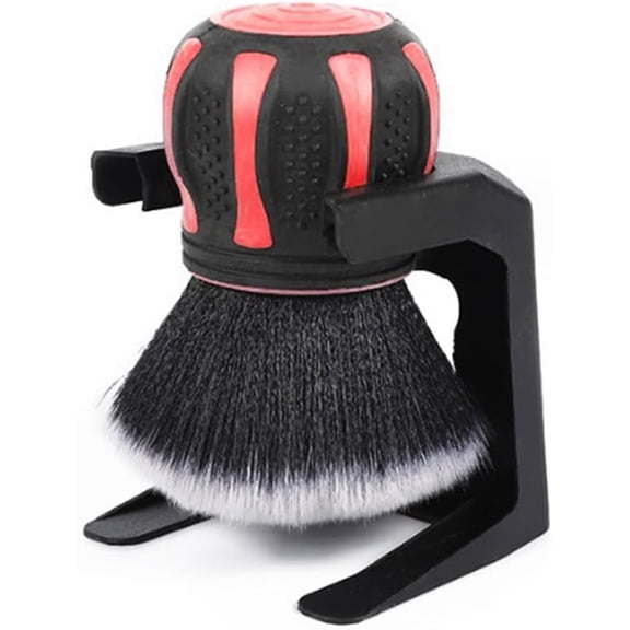 DEXIMRO Ultra Soft Detailing Brush, Car Detail Brush, Red Handle XL Synthetic Brush - Ultra Soft Bristles, Comes with Storage Rack, Covers Large Area Inside or Outside Vehicles