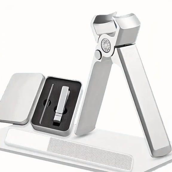 DEXIMRO Ultra Wide Jaw Opening Nail Clippers Set, Toenail Clippers for Thick Nails, Heavy Duty Nail Cutter, Stainless Steel Toe Nail Clippers for Seniors, Men & Women Manicure,Pedicure,Big(Silver)