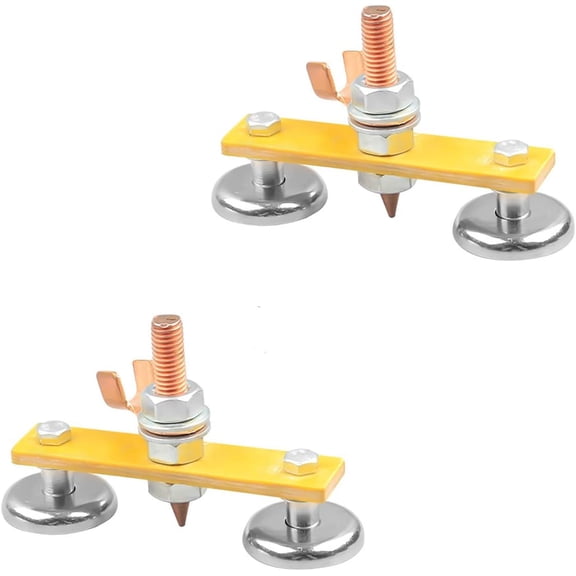 DEXIMRO Welding Magnetic Grounding Clamp, 2025 New Magnetic Welding Ground Clamp, Welding Magnets Clamps Tool, Welding Support Clamps Tools for Weldings Cutting (2 Pack Double Headed)