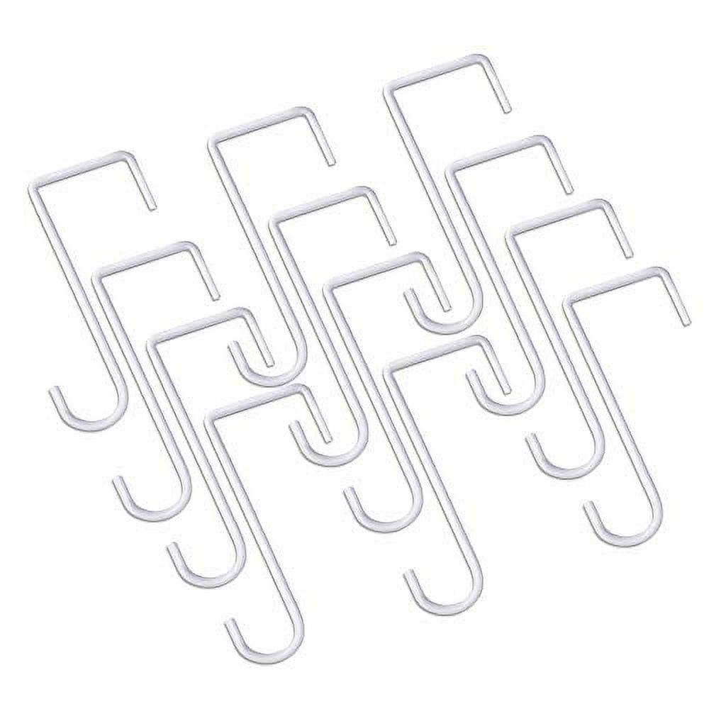 DEXING 12pcs Vinyl Fence Hooks, 2 x 6 Inches Patio Hooks, White Powder