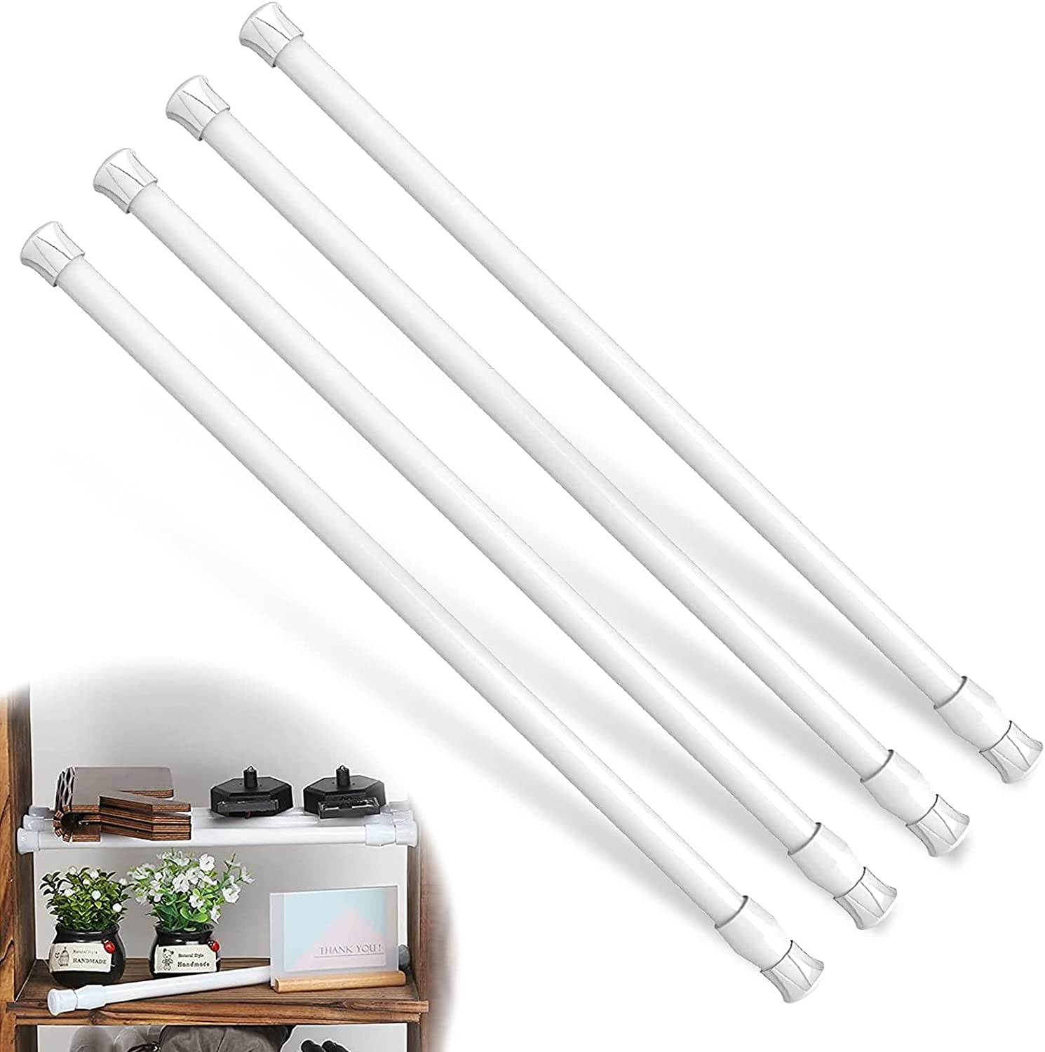 DEXING 4 Pack Window Security Bar, Window Safety Bars, Adjustable Sliding Glass Door Lock, Window Lock Bar for Children Home, Extends from 15.8-27.6 Inches (White)