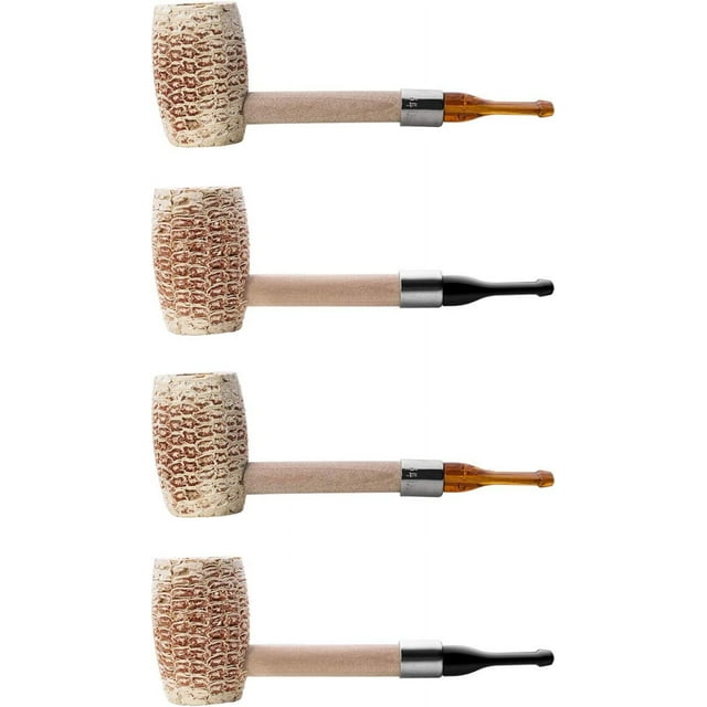 DEXING 4 Pcs Corn Cob Tobacco Pipe Handmade Wooden Corn Cob Pipe
