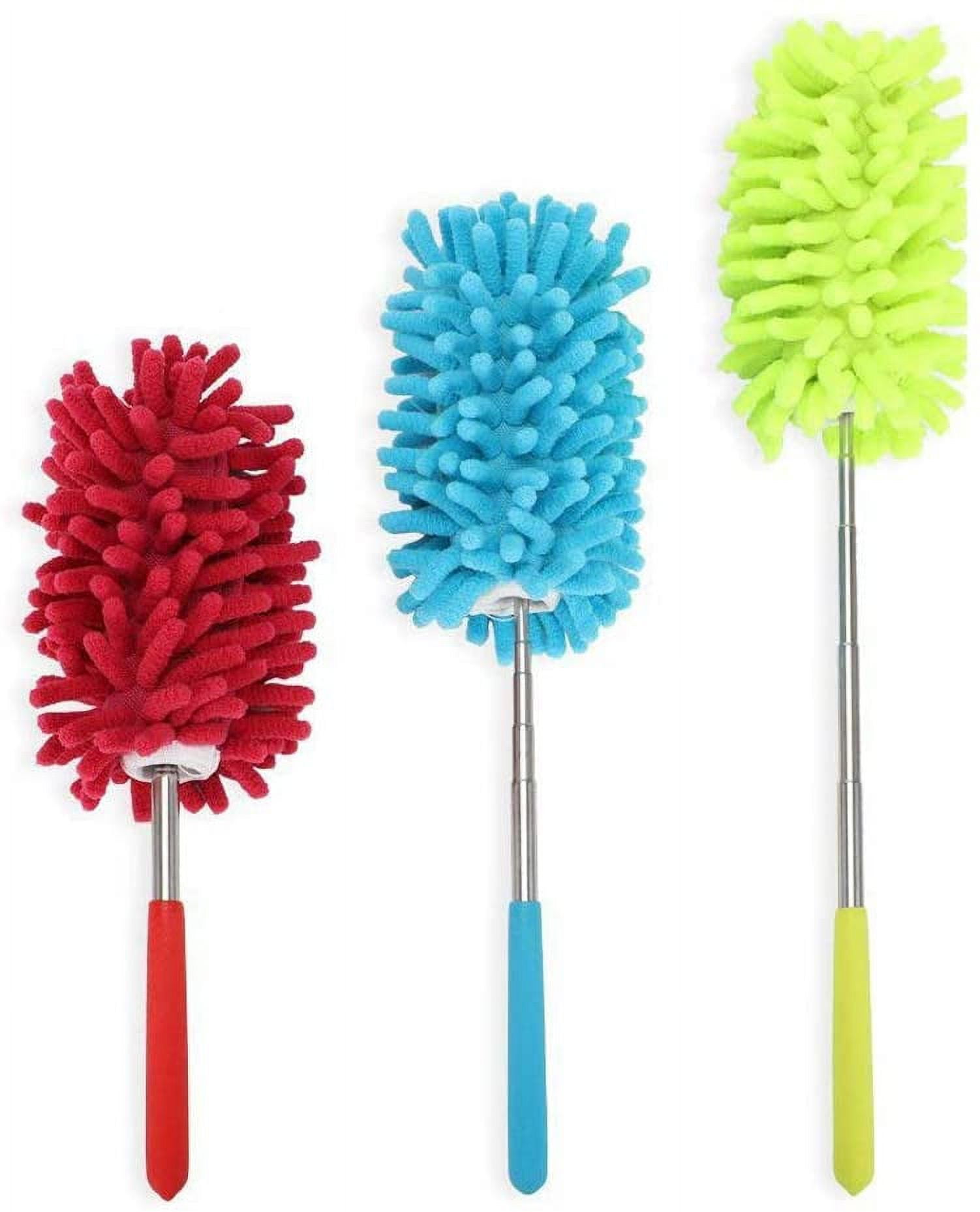 Happylost 5 Packs Microfiber Feather Duster, Microfiber Hand Washable Extendable Dusters for Cleaning Office, Car, Computer, Air Condition