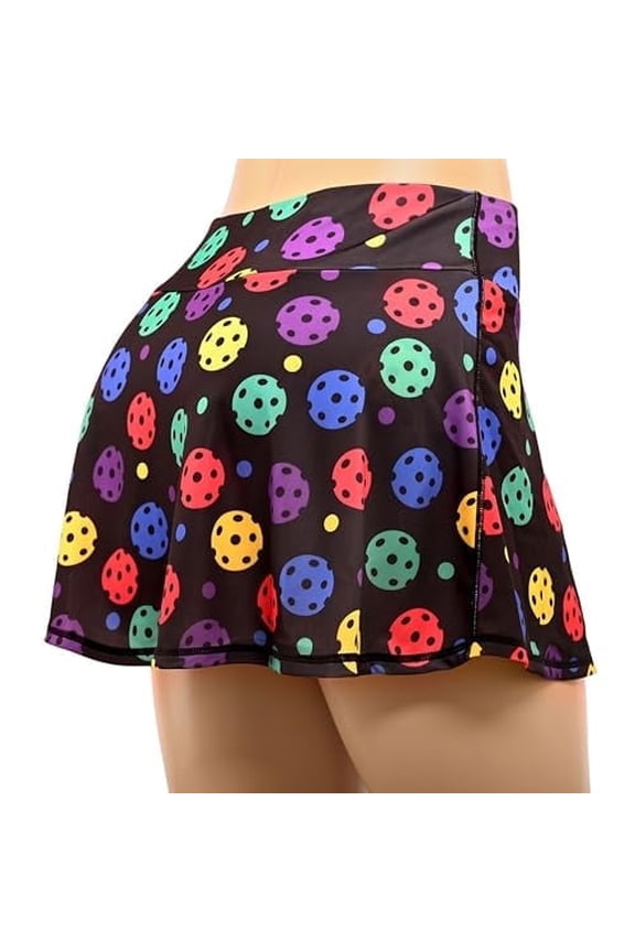 Women's Polka Dot Tennis Skort with Built-in Shorts & Hidden Pocket, High Waisted Stretchy Athletic Skirt for Running Hiking