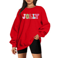 thumbnail image 1 of DEXIO Merry Christmas Sweatshirts for Women Glitter Patch Merry Letter Shirts Oversized Pullover Tops, 1 of 6