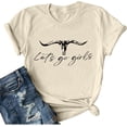 thumbnail image 1 of DEXIO Let's Go Girl Shirt Women Western Bleached T-Shirt Retro Country Music Tee Shirt Cowgirls Shirts Short Sleeve Tops, 1 of 9