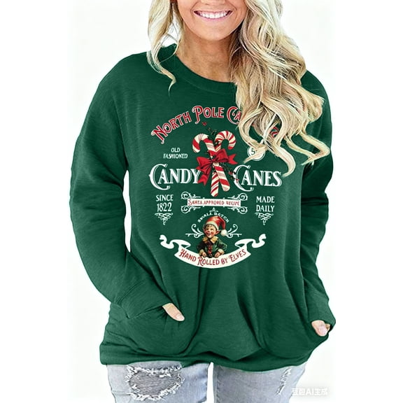 DEXIO Plus Size Christmas Sweatshirts for Women Merry Christmas Long Sleeve Shirts Crewneck Pullover Tops,2X