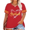 thumbnail image 1 of DEXIO Plus Size Football Mom Shirt Women Game Day Football T-shirt Gameday Season Shirt Casual Ball Fans Pullover Tops,1X, 1 of 15