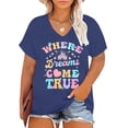thumbnail image 1 of DEXIO Plus Size Magic Kingdom Shirts for Women Castle Graphic T Shirt Cute Holiday Shirt Princess Tee Funny Vacation Tops,5X, 1 of 7