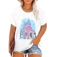 thumbnail image 1 of DEXIO Plus Size Magic Kingdom Shirts for Women Castle Graphic T Shirt Cute Holiday Shirt Princess Tee Funny Vacation Tops,2X, 1 of 15