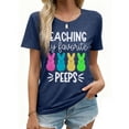 thumbnail image 1 of DEXIO Teaching My Favorite Peeps Easter Shirt for Women Easter Teacher T-Shirt Funny Bunny Graphic Tee Top, 1 of 12