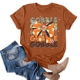 thumbnail image 1 of DEXIO Women's Thanksgiving Turkey Bow Graphic T Shirt, Short Sleeve Crew Neck Casual Holiday Tops, 1 of 5