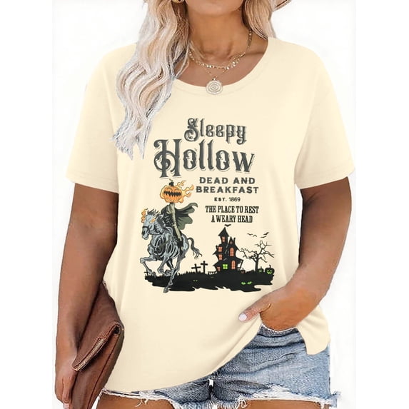 DEXIO Womens Plus Size Tops Halloween Shirts for Women Cute Ghost Shirt Fall Pumpkin Tshirt Coffee Lover Graphic Tees casual Short Sleeve Tops,5X