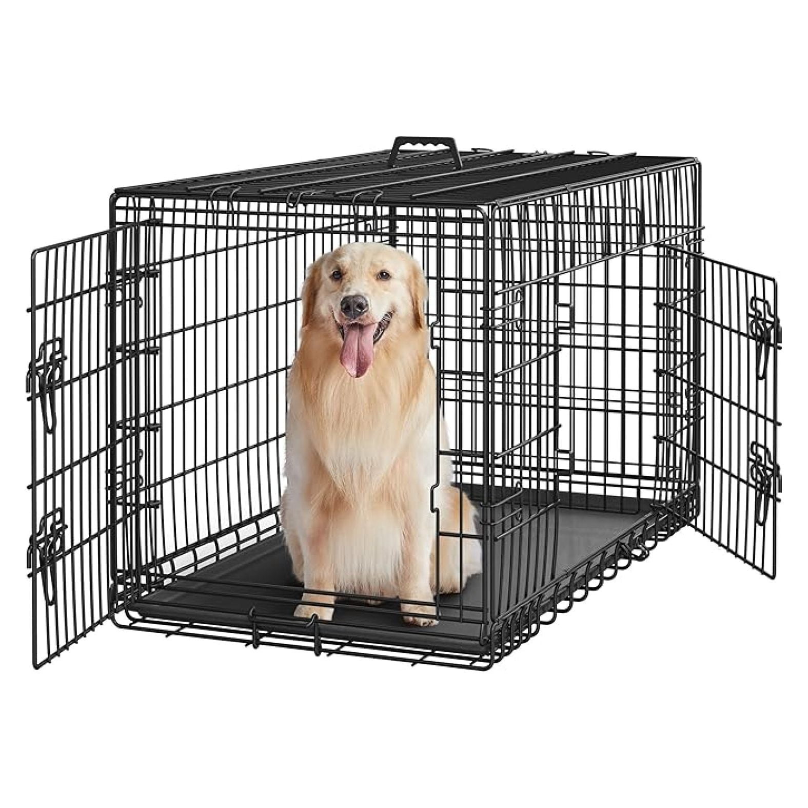 DEXS 42-Inch Double Door Dog Crate with Divider for Puppy to Adult XL ...