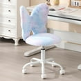 thumbnail image 1 of DEXS Adjustable Kids Butterfly Chair Plush Faux Fur Swivel Desk Chair with Wheels, Ergonomic Childrens Study Seat for Bedroom Reading Room Playroom.Dreamy Blue, 1 of 9