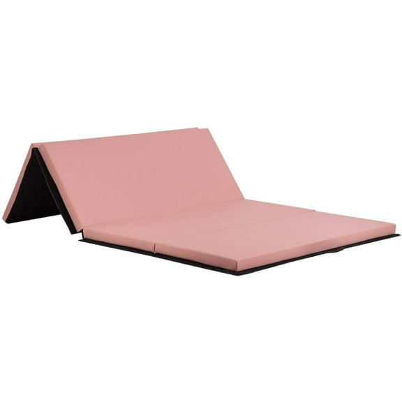 DEXS Gymnastics Mats Foldable Tumbling Mats Portable Gymnastics Exercise Mat Thick Gymnastics Tumbling Mats Pad Home Exercise Panel Mat With Carrying Handles,Pink