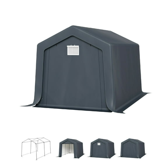 DEXS Spacious Portable Heavy Duty Outdoor Storage Shed, Multi-Purpose Shelter for Carport & Garage Use, Durable Car Canopy Tent, Ideal for Protecting Vehicles & Equipment 8'x 12'
