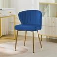 thumbnail image 1 of DEXS Velvet Vanity Chair Modern Makeup Chair with Golden Legs and Back Support, Small Accent Chair for Dressing Table Living Room Bedroom.Navy, 1 of 14