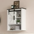 thumbnail image 1 of DEXS Wall Cabinet Farmhouse Over The Toilet Storage with Sliding Barn Door Rustic Medicine Cabinet for Bathroom and Kitchen.Black Top, 1 of 13
