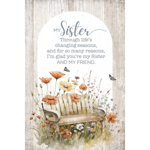 DEXSA A Sister Wood Plaque with Easel and Hook Wall Tabletop Art - 4 inches x 6 inches