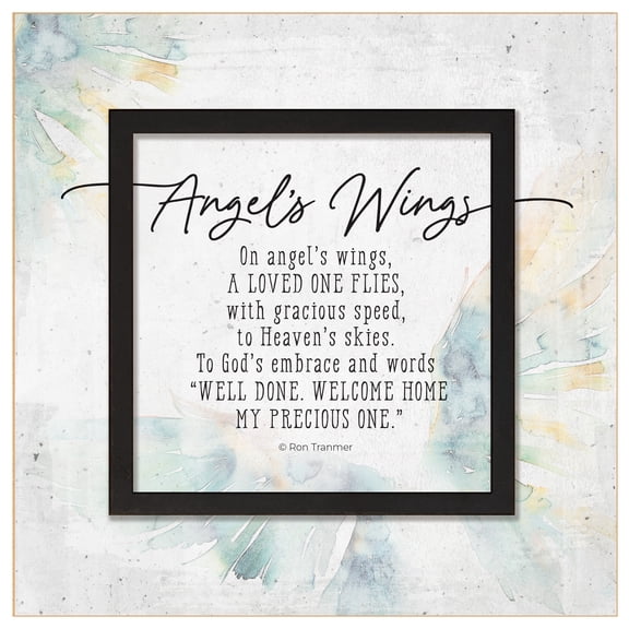 DEXSA Angel's Wings Wood Plaque - 6" x 6 1/8"