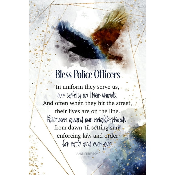 DEXSA Bless Police Officers Inspirational Wood Plaque 6 inches x 9 inches