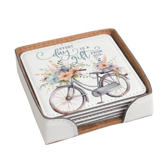 DEXSA Every Day Is A Gift Coaster Set - Set of Four Coasters | Wonderful Gift | Inspirational Sentiment