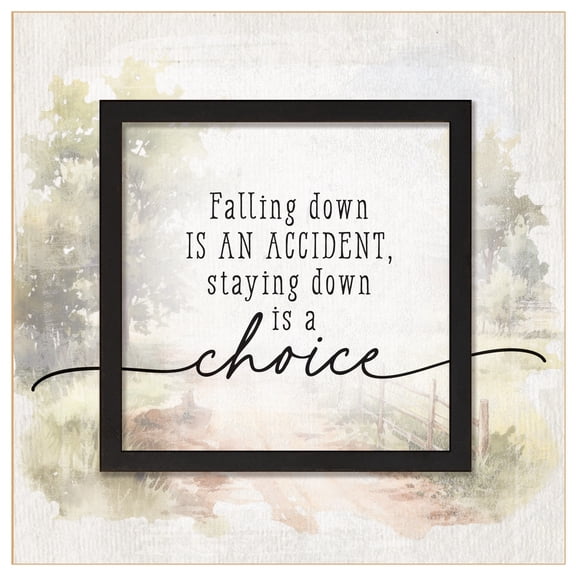 DEXSA Falling Down..Is A Choice Wood Plaque - 6" x 6 1/8"