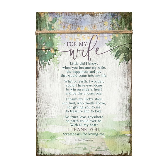 DEXSA For My Wife Wood Plaque with Easel and Wall Hanger 6"x9"
