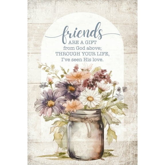 DEXSA Friends Are Wood Plaque with Easel and Hook Wall Tabletop Art - 4 inches x 6 inches
