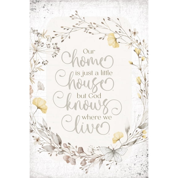 DEXSA Our Home Is Just Wood Frame Wall Plaque 4"x6" | Made in the USA | Wonderful Gift | Inspirational Sentiment | Metal Hanger and Easel on Back | Self-Standing or Wall Hanging