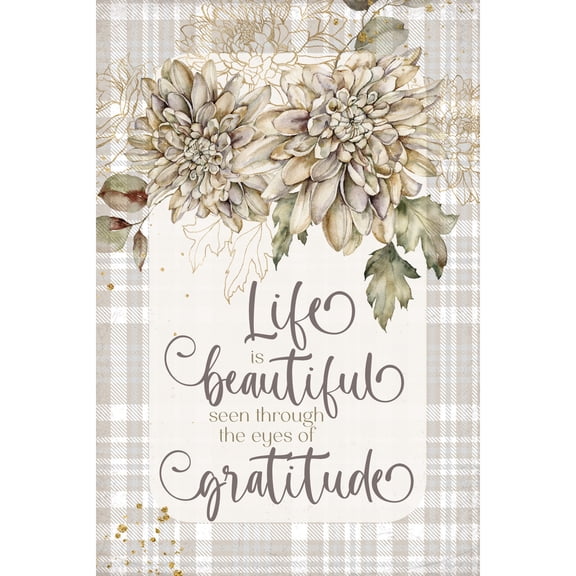 DEXSA Life Is Beautiful Wood Frame Wall Plaque 4"x6" | Made in the USA | Wonderful Gift | Inspirational Sentiment | Metal Hanger and Easel on Back | Self-Standing or Wall Hanging