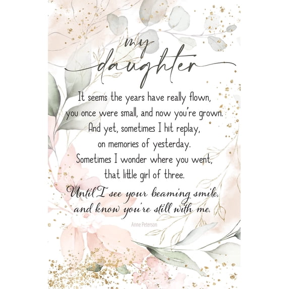 DEXSA My Daughter Inspirational Wood Plaque 6 inches x 9 inches