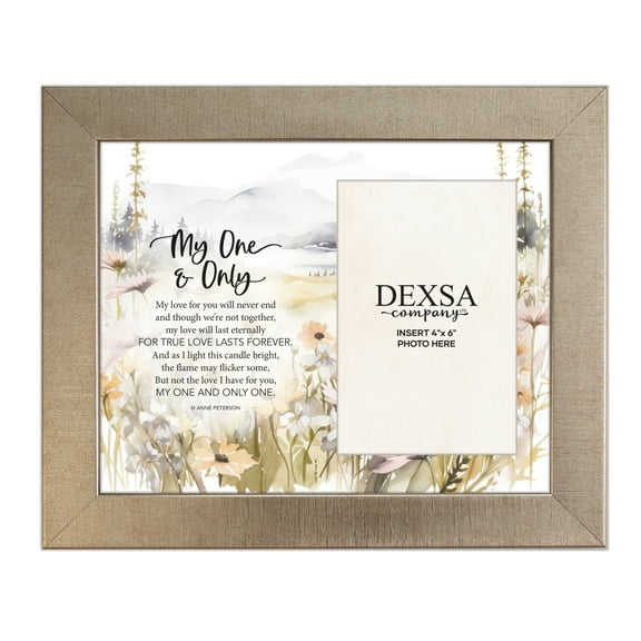 DEXSA My One & Only Bereavement Photo Frame Wood Plaque with Easel and Hook Wall Tabletop Art - 10 inches x 12 inches - Hold 4x6 Photo